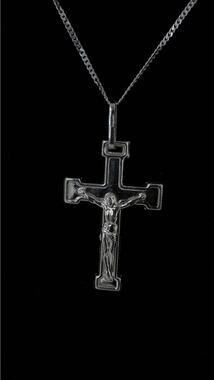 Crucifix Pendant 2mm Curb Chain Necklace 18.5